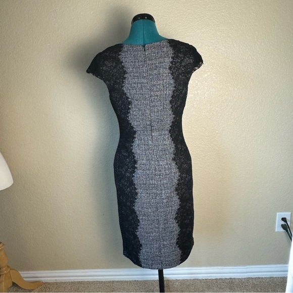 Betsey Johnson Sz 4 black lace detail fitted mini dress.  Excellent condition - Picture 3 of 6